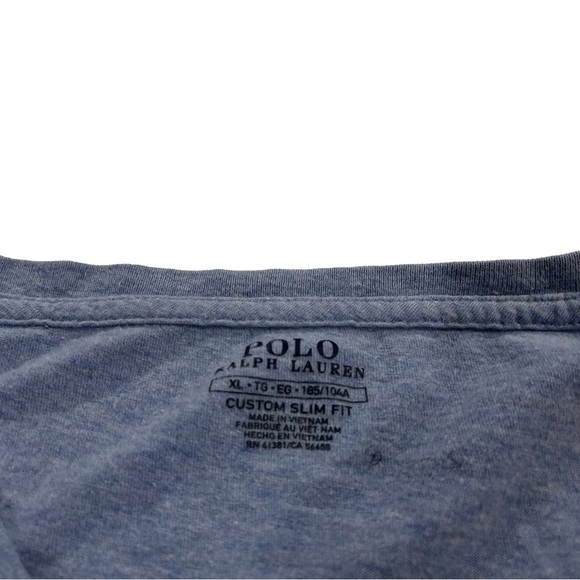 Polo Ralph Lauren Smoky Blue & Navy Pony Short Sleeve T-Shirt Sz XL 100% Cotton - Picture 8 of 12